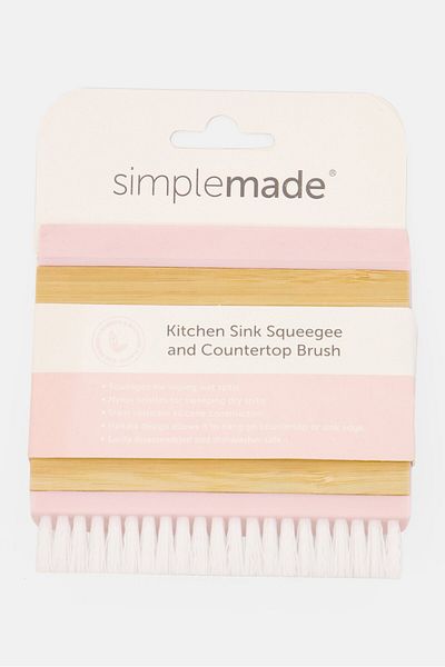 Simplemade Kitchen Sink Squeegee And Countertop Brush, Pink