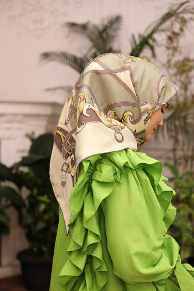 Silk Home Tivil Silk Scarf 11436-35 Green Mixed Pattern