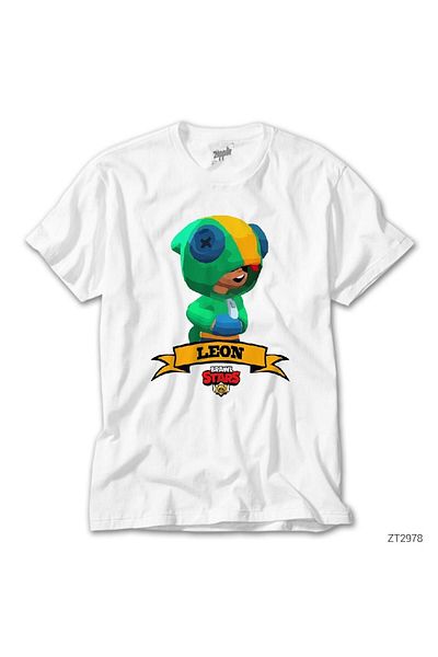 Z zepplin Brawl Stars Leon White T-Shirt