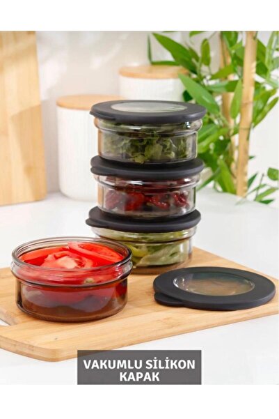 Kapris 4'lü Cam Saklama Kabı Set (C508X4) 00105