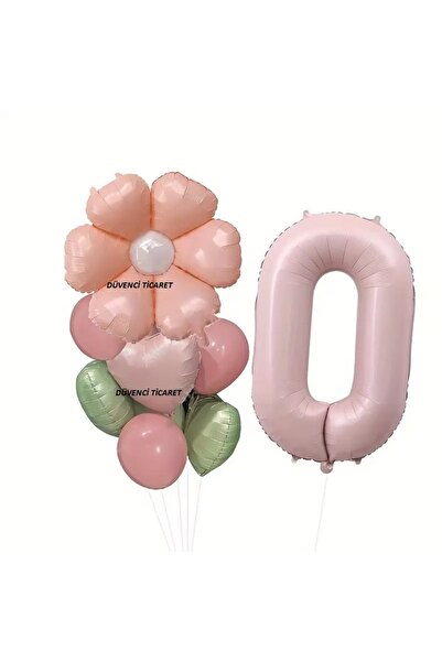 DÜVENCİ TİCARET Harnaș de turnare cu trandafiri roz, balon din folie de marga...