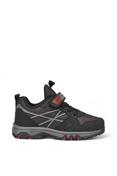Calibron Pantofi sport pentru copii durabili, impermeabili, ortopedici, cu velcro, culoare negru roșu