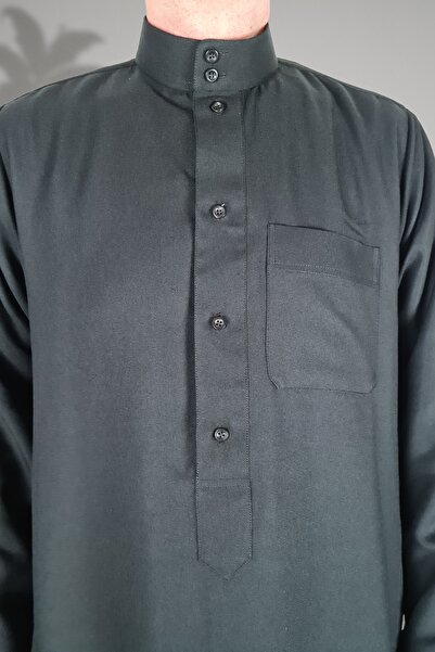 Royal Attire Hac Umre Kıyafetleri/Ön Düğmeler Açık Ve Uzun Kollu Düğmesiz Cepli/Namaz Cübbesi/erkek elbise