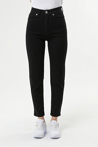 ByCukurovaFrango BY-8475 Μαύρο τζιν παντελόνι Mom Jean με ψηλή μέση και στενό...