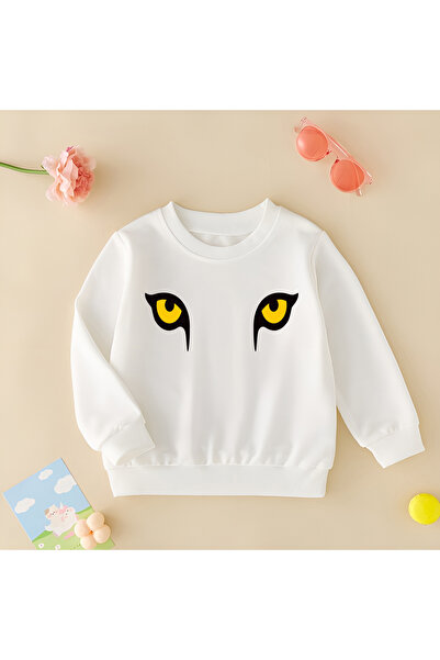 CDA Cat's Eyes Unisex Fată Băiat Bebeluș Hanorac alb