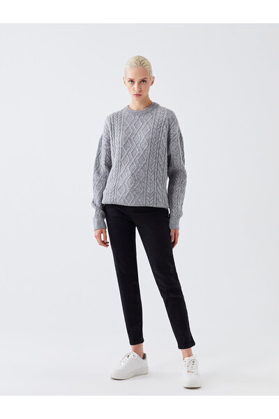 JAXEN NS-21514 Jeans talie înaltă Pantaloni de blugi Mom cu picior îngust