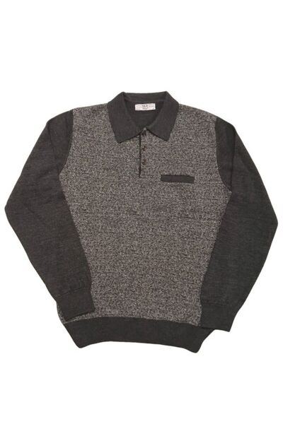 SÜVARİ SÜVARİ ÖZELTASARIM GIRCILLI YAKALI CEP DETAYLI TRİKO SWEAT KAZAK