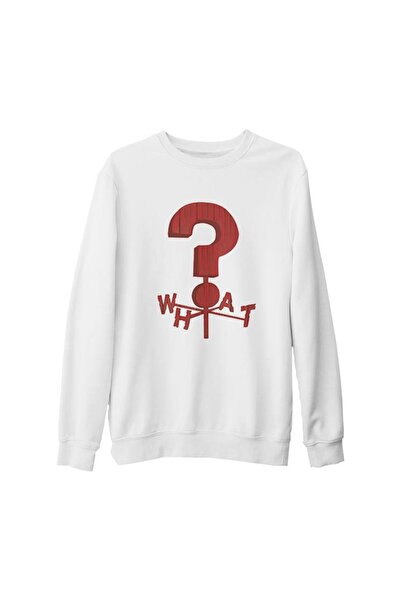 Lord T-Shirt Esrarengiz Kasaba - What? Beyaz Kalın Sweatshirt