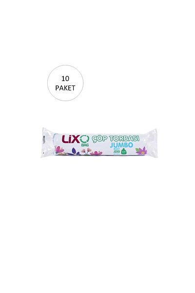 MBB ETİCARET J-250 Jumbo Size Blue Garbage Bag - 80x110 cm, 10 Rolls, 5 Pack = 50 Pieces