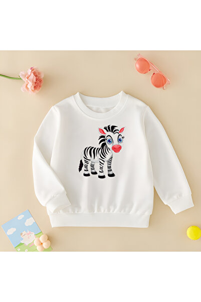 CDA Drăguț Zebra Unisex Fete Băieți Bebeluși Hanorac alb