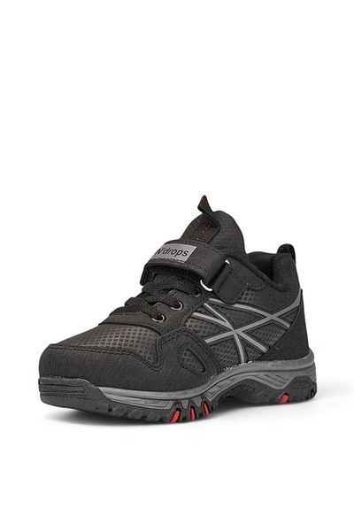 Calibron Pantofi sport pentru copii durabili, impermeabili, ortopedici, cu velcro, culoare negru roșu