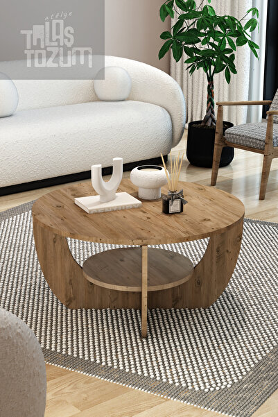 TALAŞTOZUM Nova Atlantik Çam Orta Sehpa İki Katlı 78 cm