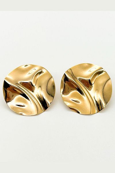 MAZEN Asymmetric Oval Model Wavy Pinterest Earrings