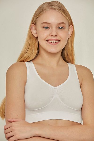 C&City C14001 Nahtloses Sport-Bustier Weiß