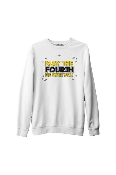Lord T-Shirt May The Fourth Be With You With Stars White Men's Thick Sweatshirt
