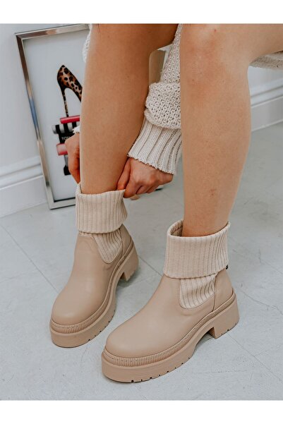 ERVANIN BUTİĞİ Ten Cilt (carlos) Triko Detay Kadın Postal