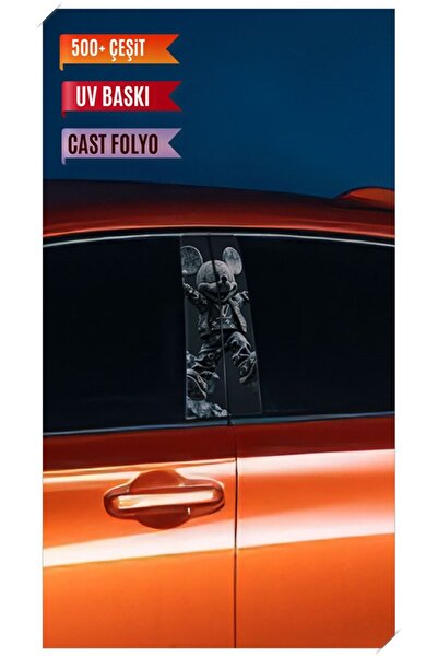 HMNL Araç Kapı Direk Kaplama Folyosu Desenli (Sağ Sol Takım) (2 Adet) - 22x50...