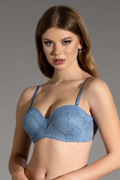 C&City Lotus Non-Padded Bra C13018 Light Blue