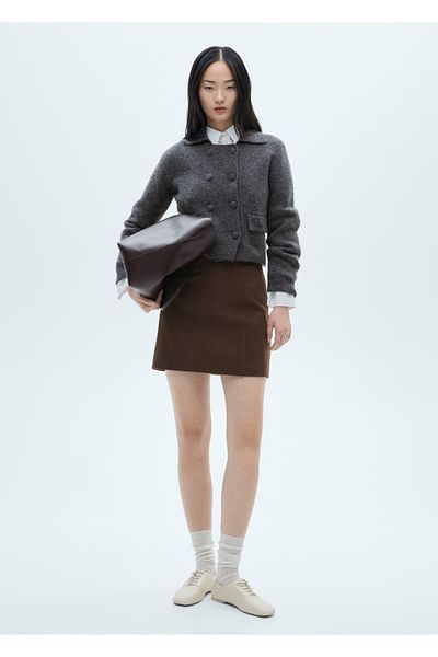 MANGO Woman Zweireihige Strickjacke