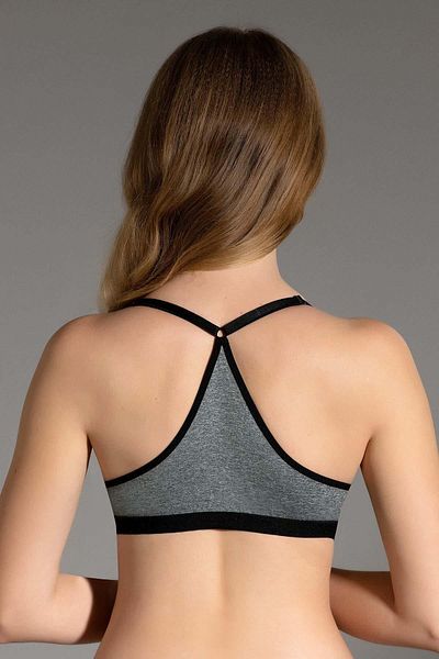 C&City Supported Front Clip Sports Bra C18155 Gray Melange