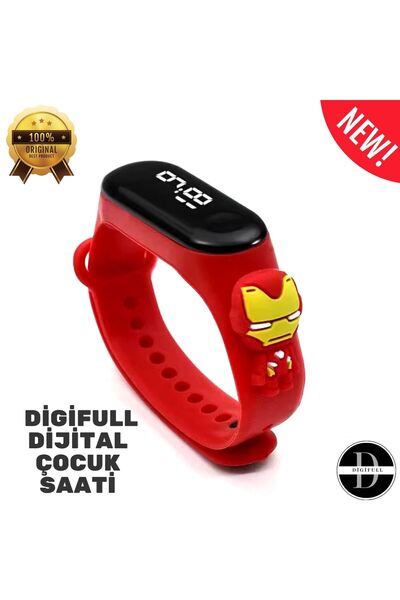 DİGİFULL Figürlü Dijital Led Çocuk Saati Dokunmatik Ekranlı Su Geçirmez
