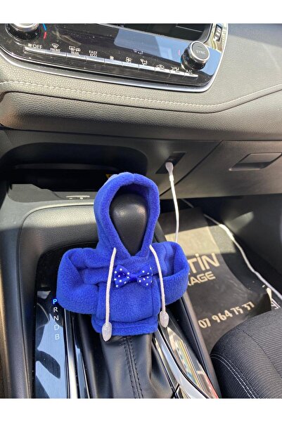 Mavi Papyonlu Sweatshirt şeklinde Vites Kılıfı