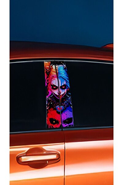 HMNL Araç Kapı Direk Kaplama Folyosu Joker Desenli (SAĞ SOL TAKIM) (2 ADET) -...