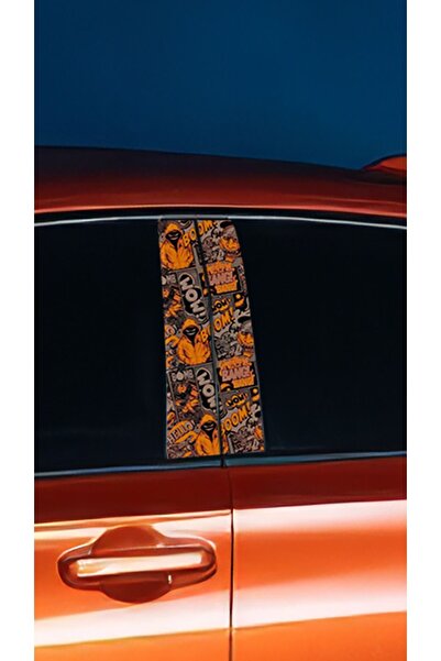 HMNL Araç Kapı Direk Kaplama Folyosu Desenli (SAĞ SOL TAKIM) (2 ADET) - 22x50 Cm