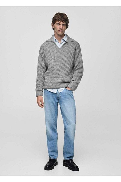 MANGO Man Knitwear Polo Neck Sweater