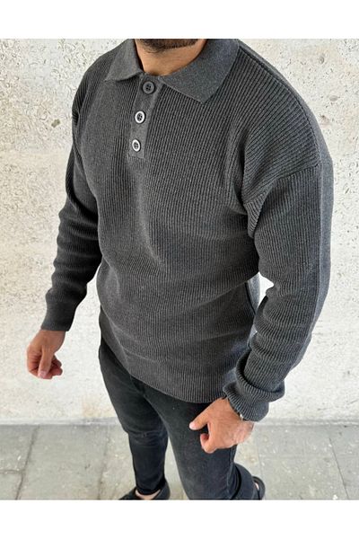 ROBERTO BORNOVA Smoked 3 Button Thessaloniki Knitted Sweater