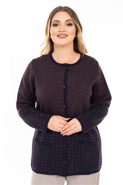 Mutlu City New Season Women's Knitwear Knitted Tight Woven Buttoned Patterned...