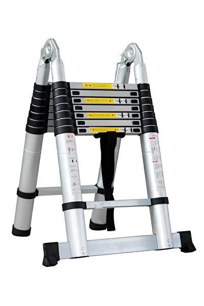 Lika Çift Çıkışlı Teleskopik Merdiven, 5.60 metre, 9+9 basamak