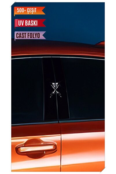 HMNL Araç Kapı Direk Kaplama Folyosu Vandetta Desenli (Sağ Sol Takım) (2 Adet) - 22x50 Cm