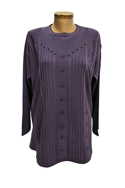 Sel Giyim YENİ SEZON BATTAL TAŞ DETAYLI TRİKO ANNE KAZAK \ ANNE BLUZ