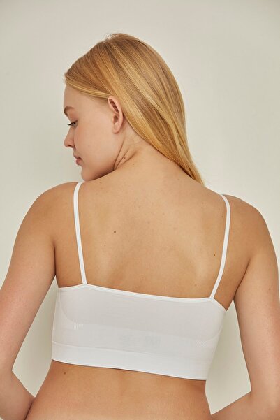 C&City C14003 Nahtloses Bustier mit dünnen Trägern, Weiß