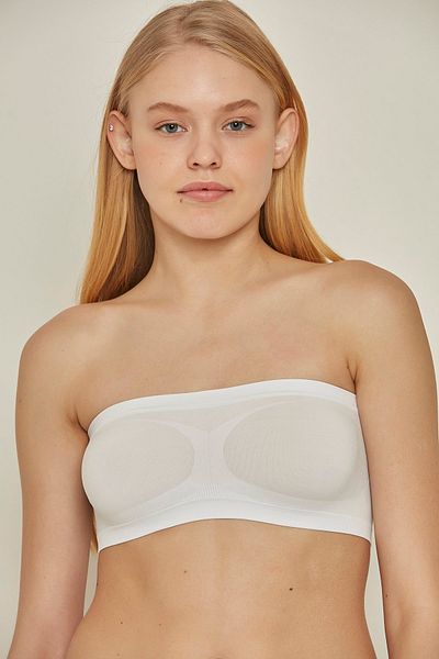 C&City C14002 Nahtloses trägerloses Bustier Weiß