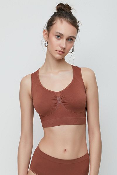 C&City Kahverenk C14001 Nahtloses Sportler-Bustier