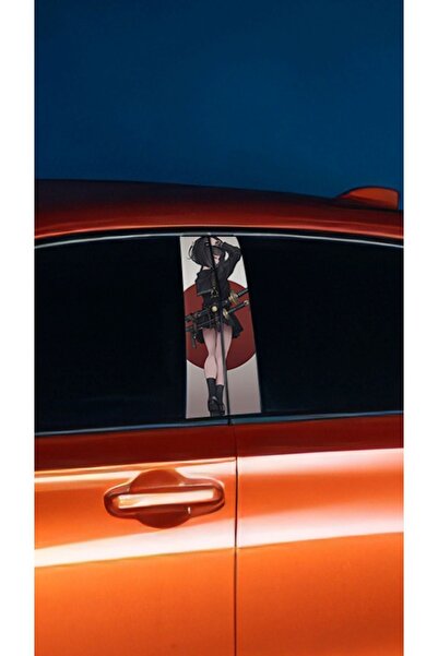 HMNL Araç Kapı Direk Kaplama Folyosu Savaşçı Kız Desenli (SAĞ SOL TAKIM) (2 A...