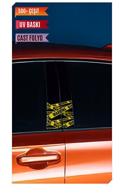 HMNL Araç Kapı Direk Kaplama Folyosu Desenli (Sağ Sol Takım) (2 Adet) - 22x50 Cm