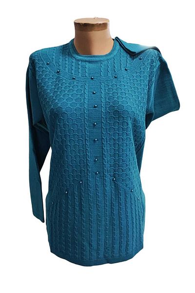 Sel Giyim New Season Stone Detailed Knitwear Mom Sweater \ Mom Bluz
