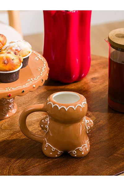LC Waikiki Lcw Home Light Brown Cookie Man Figure Mug 475 ml