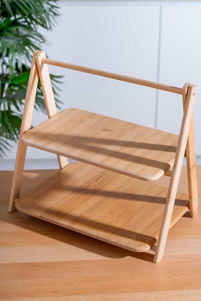 btm home Bambu 2 Katlı Sunumluk - Kurabiyelik - Kahvaltılık