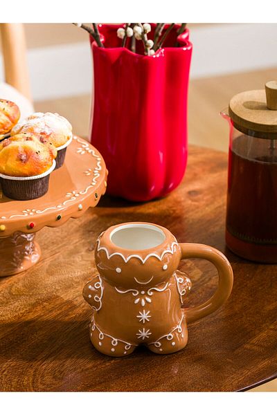 LC Waikiki Lcw Home Light Brown Cookie Man Figure Mug 475 ml
