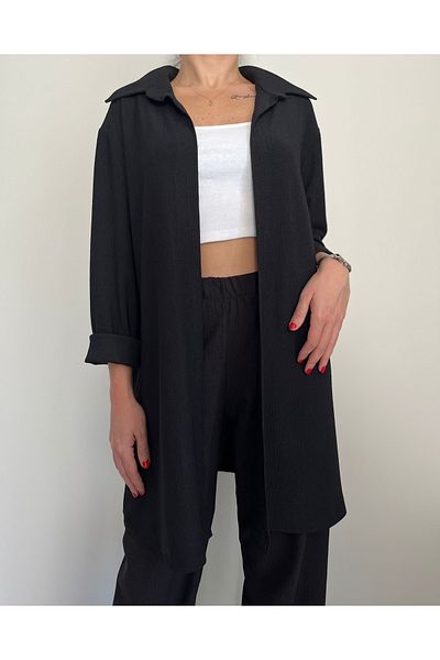 VOL Black, Shirt Cap Model, Belted Wrapped Tunic