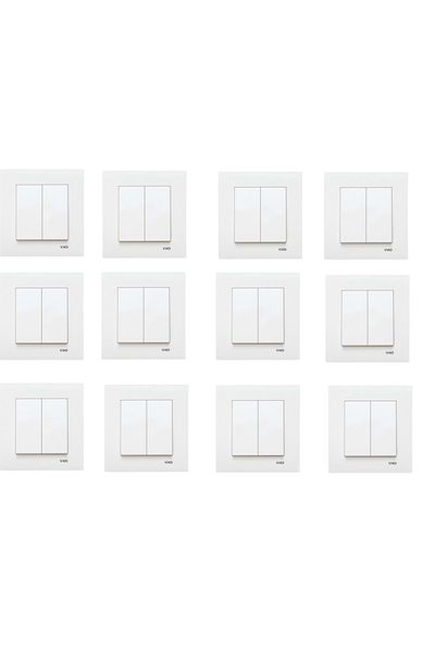 VİKO 12 White Viko Karre Commutator Switches - Framed