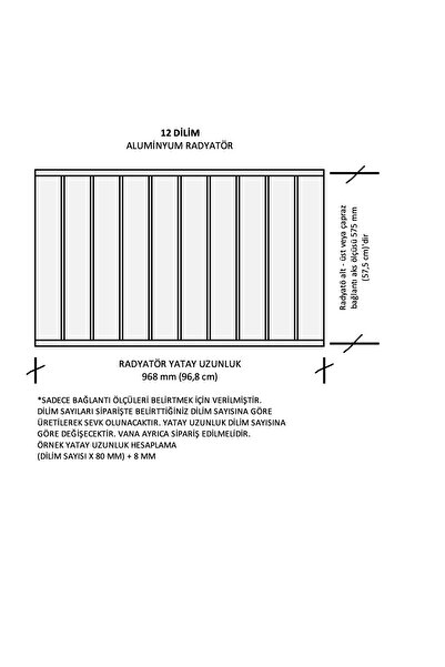 ALURAD Alüminyum Panel Radyatör Klasik 600x12 Dilim Ral 9010 Radyatör