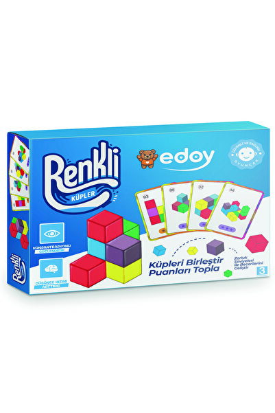 edoy Renkli Küpler Zeka Kutu Oyunu El Becerisi ve Görsel Zeka Geliştirici Blo...
