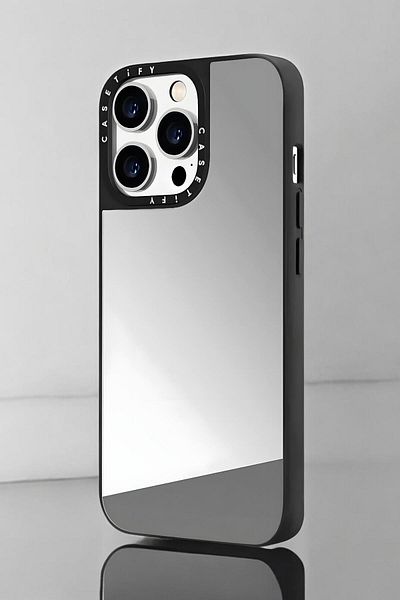 mooodcase iPhone 14 Pro Max Compatible Casetify Silver Mirror Phone Case