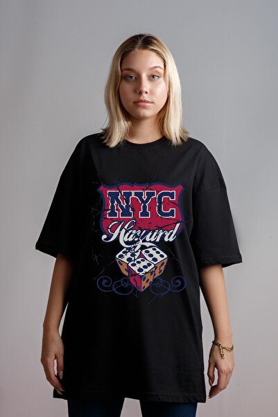 Relax family xf Чорна футболка Oversize з принтом Nyc