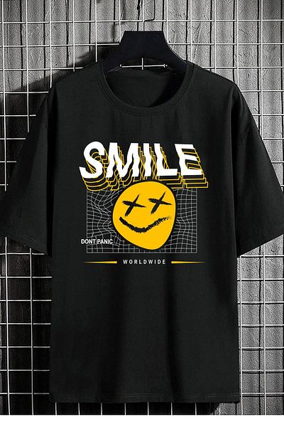 Relax family xf Tricou oversize unisex alb - Imprimare Smile Front